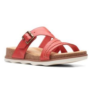 Clarks Women's Sandals 7.5 M Coral Brynn Hope Leather Strappy NWOT
